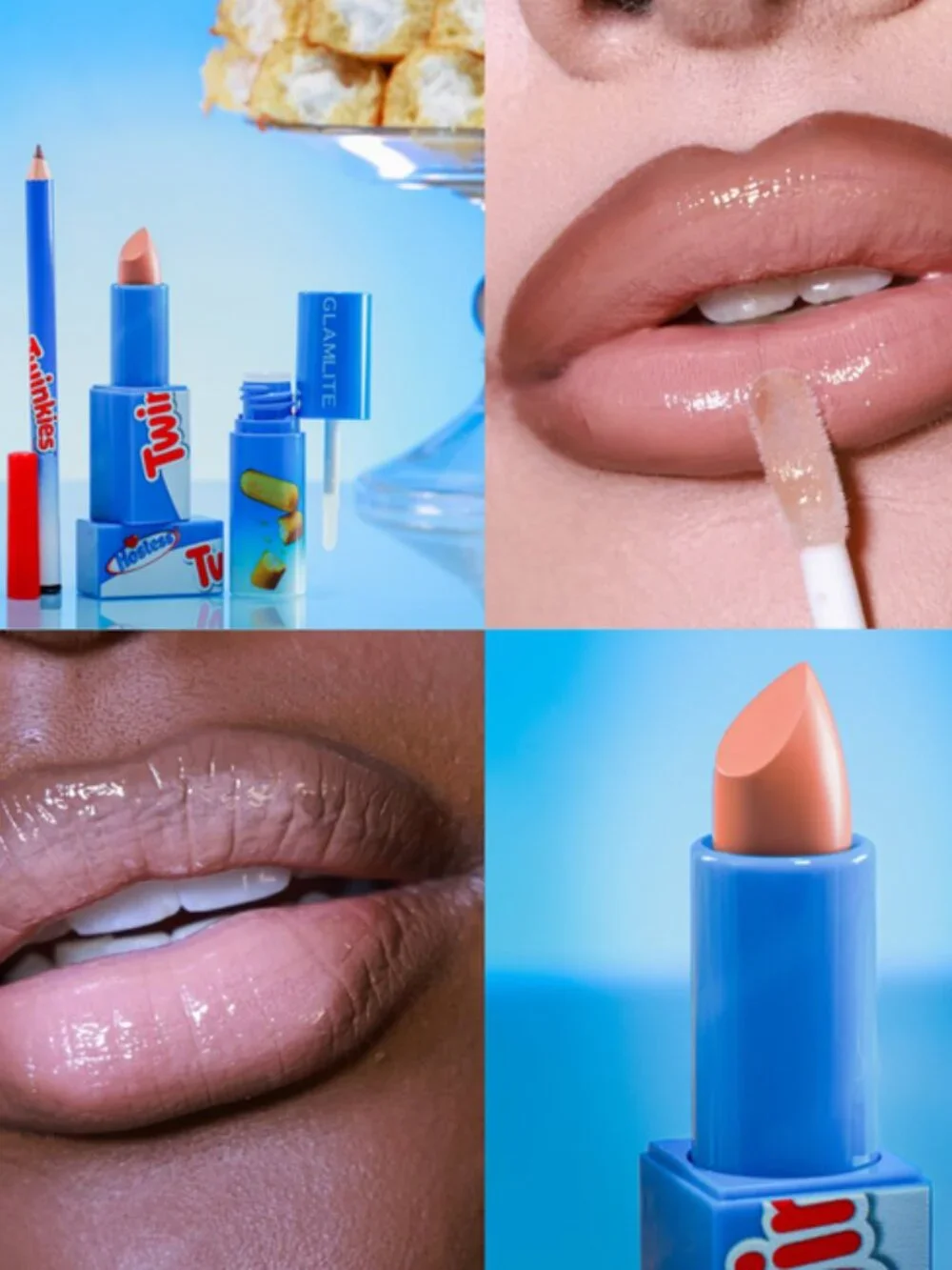 Twinkie scented three piece nude lip kit